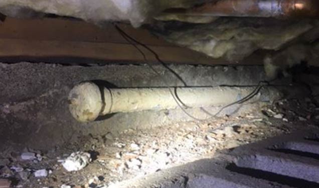Vent found in crawlspace under the floor Oi Tank Assurance
